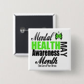 Nationaler Monat für psychische Gesundheit Button (Vorne & Hinten)