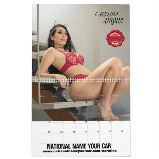 Nationaler Name Ihr Auto Carolina Angulo Kalender (Feb 2026)