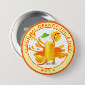 Nationaler Orangensafttag Button (Vorne & Hinten)