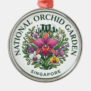 Nationaler Orchideengarten Singapur Singapur Ornament Aus Metall