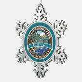 NATIONALER PARK CADILLAC BERGE FERIENWOHNUNG SCHNEEFLOCKEN Zinn-Ornament (Rechts)