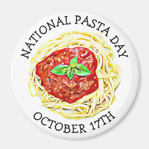 Nationaler Pasta-Tag 17. Oktober Funny Food Holida Magnet