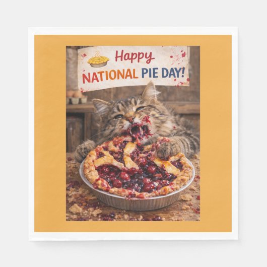 Nationaler Pie-Tag-Katzen-Servietten Serviette (Vorderseite)