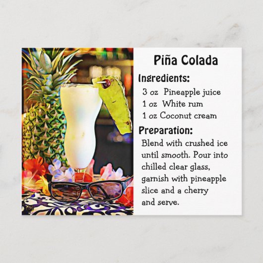 Nationaler Piña Colada Tageskarte Postkarte (Vorderseite)