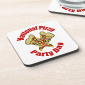 Nationaler Pizza-Party-Tag Getränkeuntersetzer (Linke Seite)