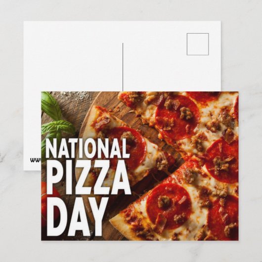 Nationaler Pizzaag Postkarte (Vorne/Hinten)