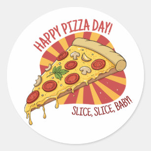 Nationaler Pizzaag Runder Aufkleber