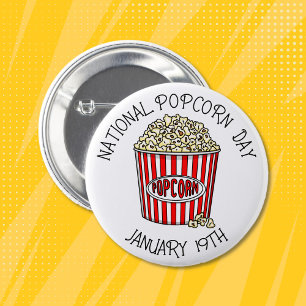 Nationaler Popcorn Day 19. Januar Button