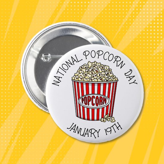 Nationaler Popcorn Day 19. Januar Button