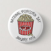 Nationaler Popcorn Day 19. Januar Button (Vorderseite)