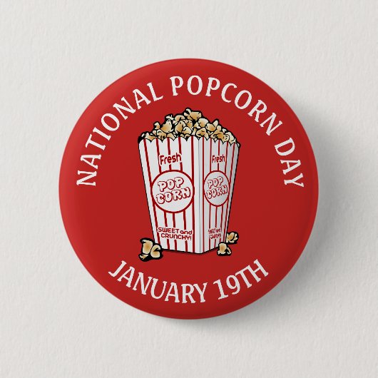 Nationaler Popcorn Day 19. Januar Button (Vorderseite)