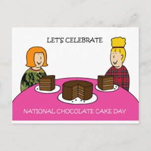 Nationaler Schokoladenkuchentag 27. Januar Postkarte