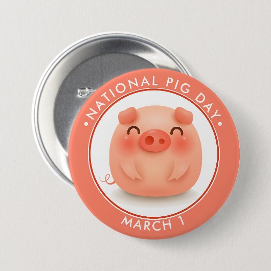Nationaler Schweinetag Button (Vorne & Hinten)