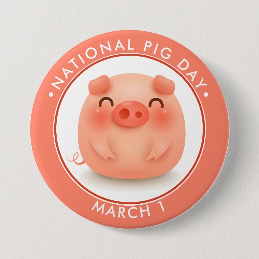 Nationaler Schweinetag Button (Vorderseite)