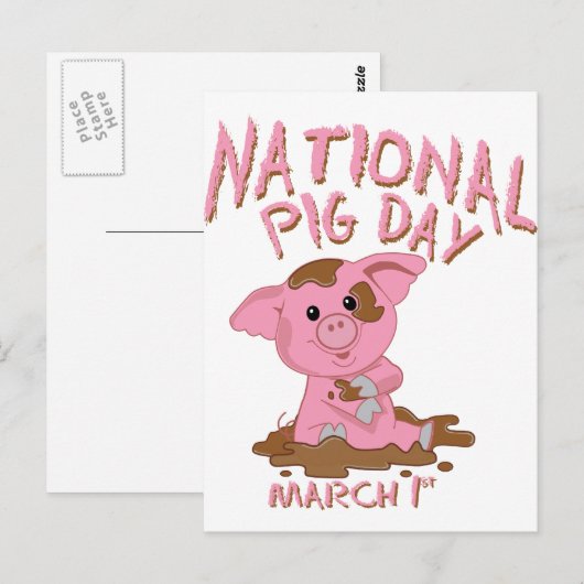 Nationaler Schweinetag Postkarte (Vorne/Hinten)