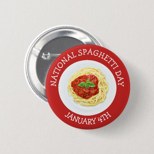 Nationaler Spaghetti-Tag 4. Januar Button (Vorne & Hinten)