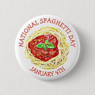 Nationaler Spaghetti-Tag 4. Januar Button