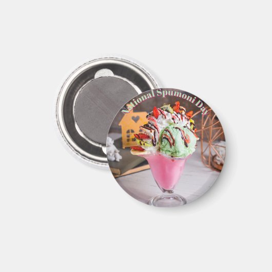 Nationaler Spumoni-Tag Magnet (Vorderseite/Rückseite)