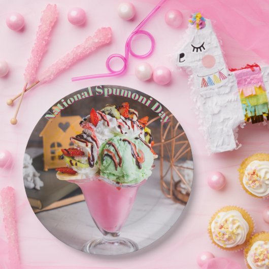 Nationaler Spumoni-Tag Pappteller (Party)