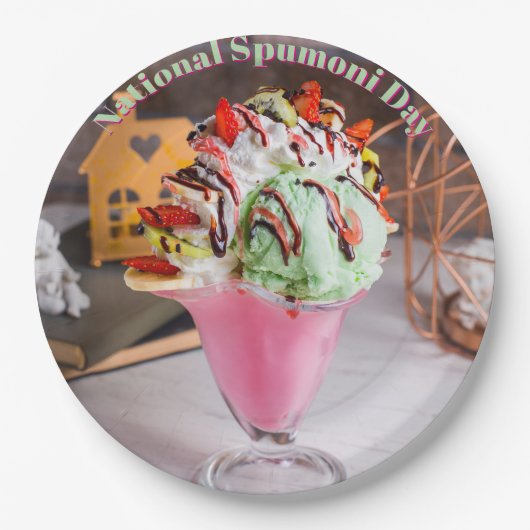 Nationaler Spumoni-Tag Pappteller (Vorderseite)