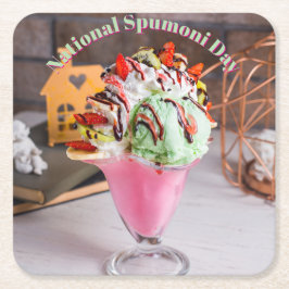 Nationaler Spumoni-Tag Rechteckiger Pappuntersetzer