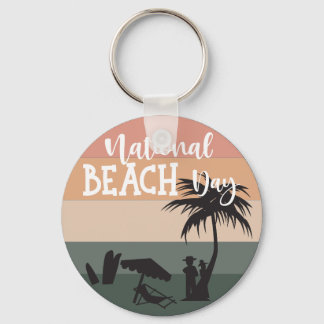 Nationaler Strandtag-Schild Schlüsselanhänger