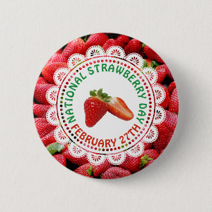 Nationaler Strawberry Day 27. Februar Button