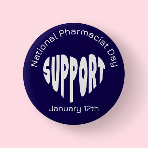 Nationaler Tag der Apotheker in Marineblau Button