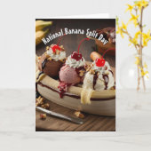 Nationaler Tag der Bananensplit Karte (Gelbe Blume)
