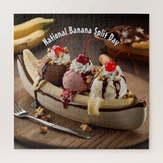 Nationaler Tag der Bananensplit Puzzle (Vertikal)