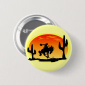 Nationaler Tag der Cowboybronco-Silhouette Button (Vorne & Hinten)