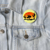 Nationaler Tag der Cowboybronco-Silhouette Button (Beispiel)