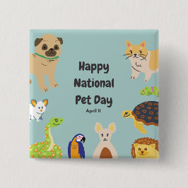 Nationaler Tag der Heimtiere 11. April Button