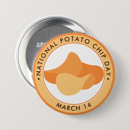 Nationaler Tag der Kartoffelchips Button (Vorne & Hinten)