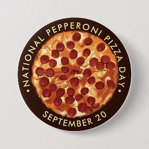 Nationaler Tag der Pepperoni-Pizza 20. Sept. Button