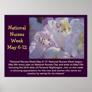 Nationaler Tag der Pflegekräfte 6.-12. Mai Florale Poster