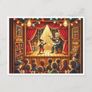 Nationaler Tag der Puppetry Pixel Art Postcard Feiertagspostkarte