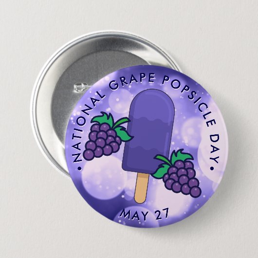 Nationaler Tag der Traubenpopulation Button (Vorne & Hinten)