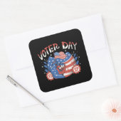 Nationaler Tag der Wählerregistrierung Quadratischer Aufkleber (Umschlag)