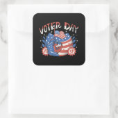 Nationaler Tag der Wählerregistrierung Quadratischer Aufkleber (Tasche)