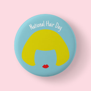 Nationaler Tag des Haares - Abzeichen Blonder Bob/ Button
