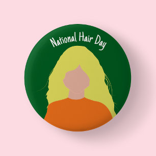 Nationaler Tag des Haares - Blondes Abzeichen/ Kno Button