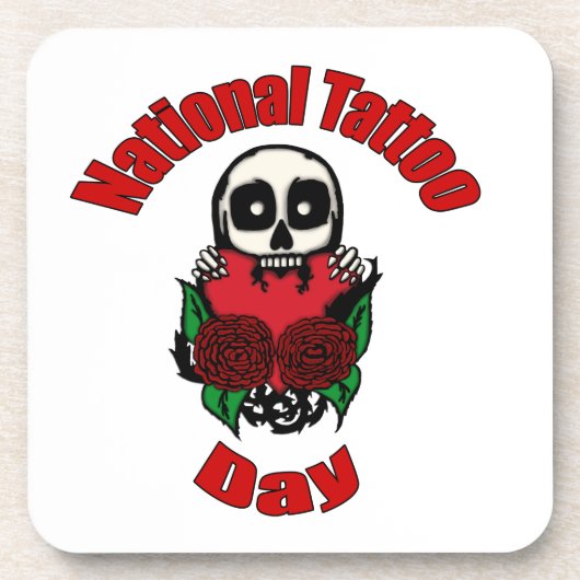 Nationaler Tattoo-Tag Getränkeuntersetzer (Vorderseite)