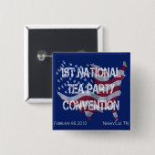 Nationaler Tee-Party-Versammlungs-Knopf Button (Vorne & Hinten)