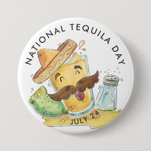 Nationaler Tequila-Tag, Aquarell Button