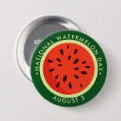 Nationaler Wassermelontag Button (Vorne & Hinten)