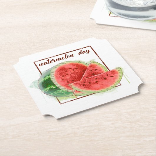 Nationaler Wassermelontag Untersetzer (angewinkelt)