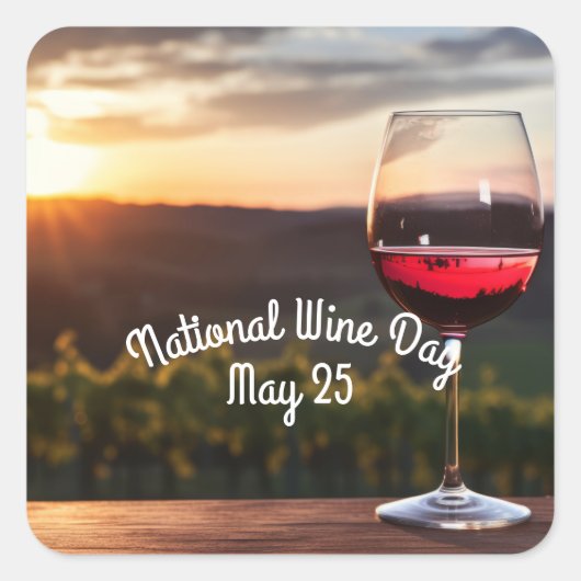 Nationaler Weintag Quadratischer Aufkleber (Vorderseite)