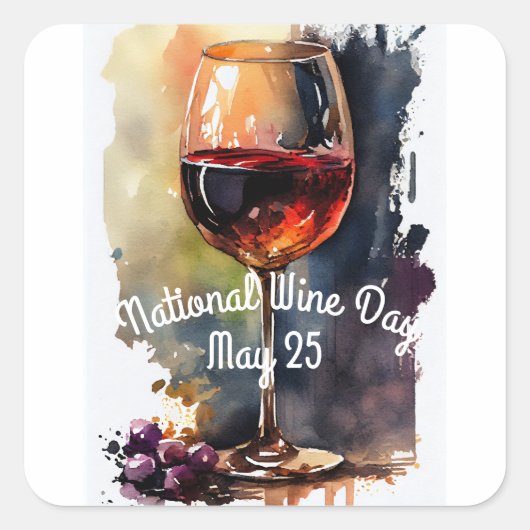 Nationaler Weintag Quadratischer Aufkleber (Vorderseite)