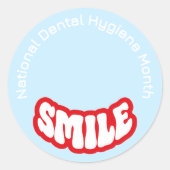 Nationaler Zahnarztmonat Runder Aufkleber (Vorderseite)